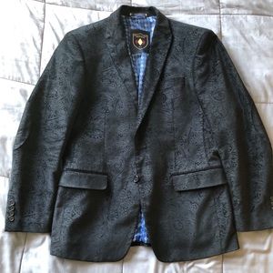 Suede Black Paisley Blazer w/ Elbow Patches